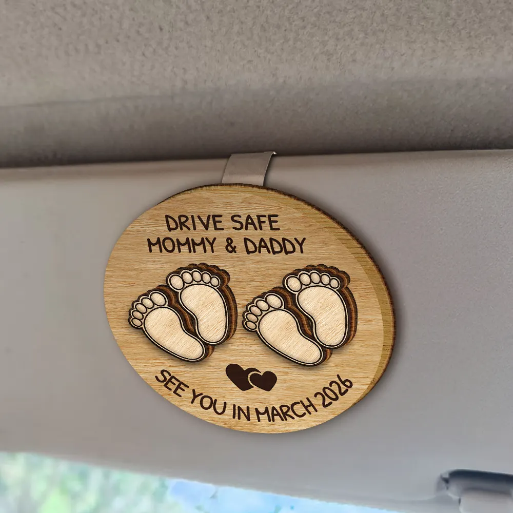 Expecting Parents See You In - Personalized Custom Shaped Car Visor Clip - Image 2