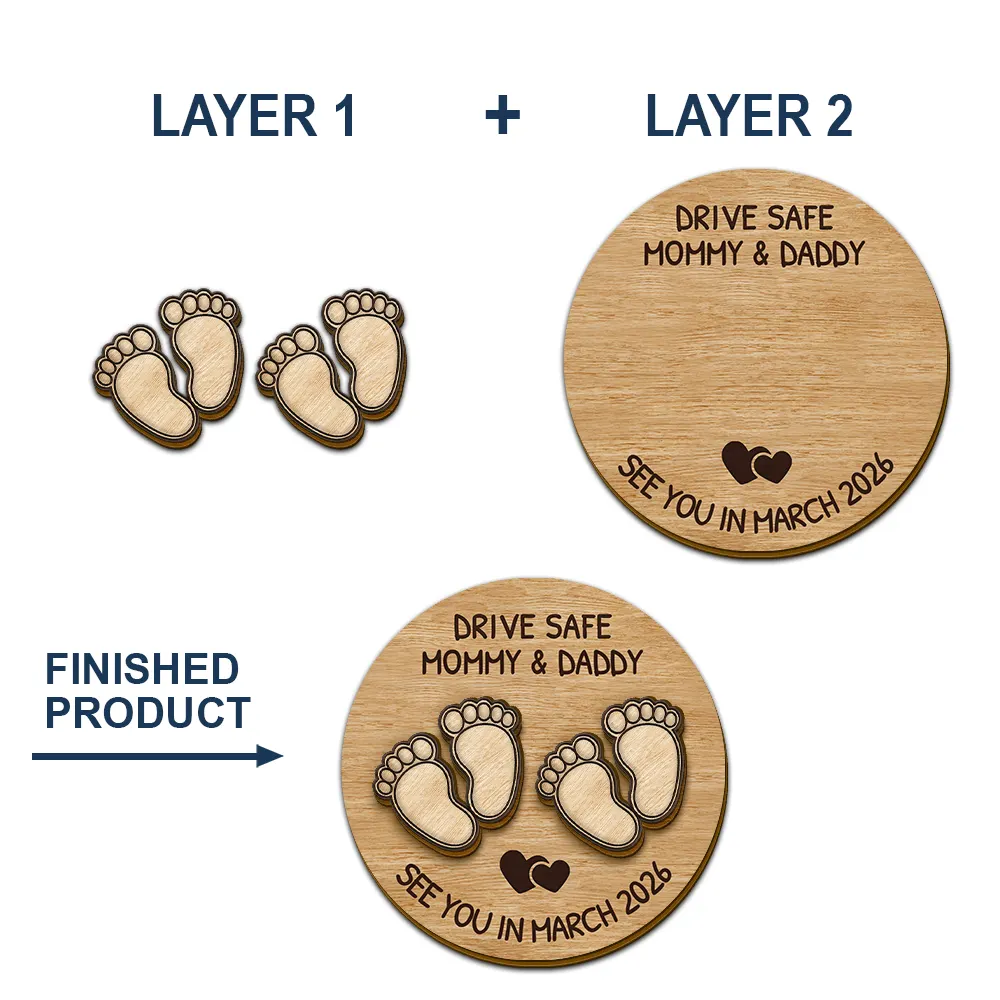 Expecting Parents See You In - Personalized Custom Shaped Car Visor Clip - Image 5