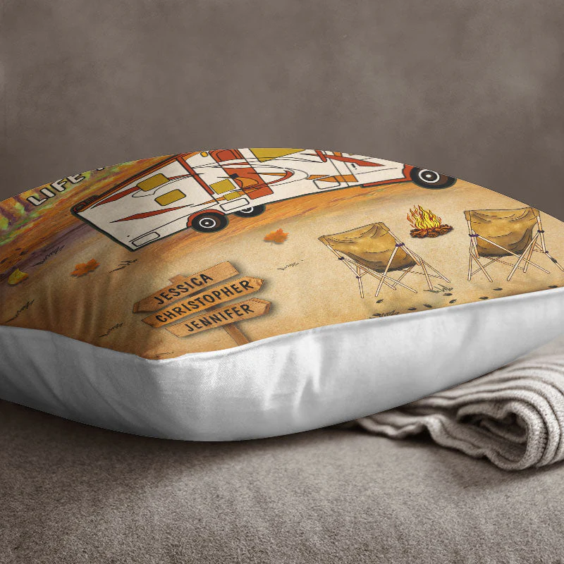 Fall Campsite Life Is Better At The Campsite Custom Pillow, Autumn Camping Gift Idea - Image 3