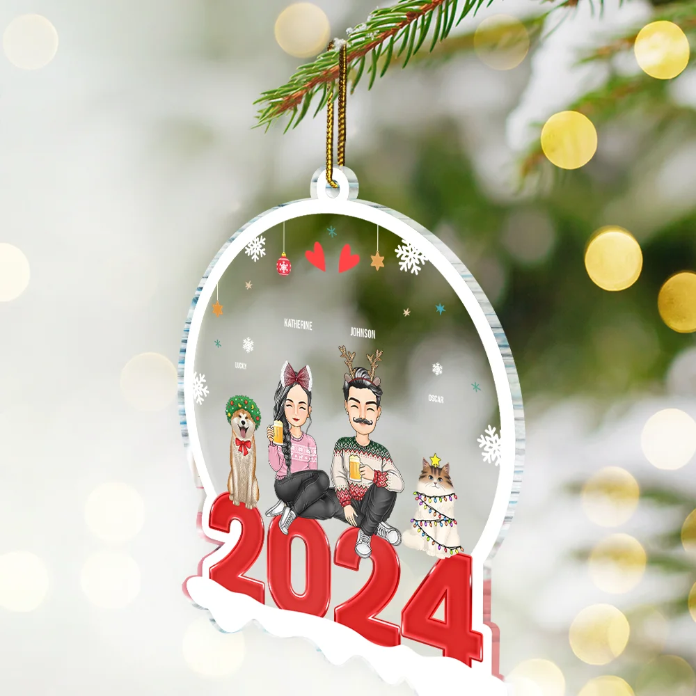 Family 2024 - Christmas Gift For Family - Personalized Custom Shaped Acrylic Ornament - Image 2