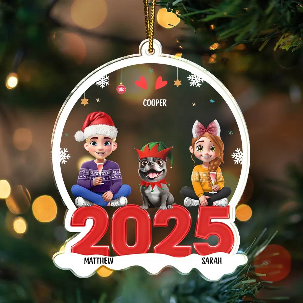 Family 3D Effect - Personalized Custom Shaped Acrylic Ornament - Image 3