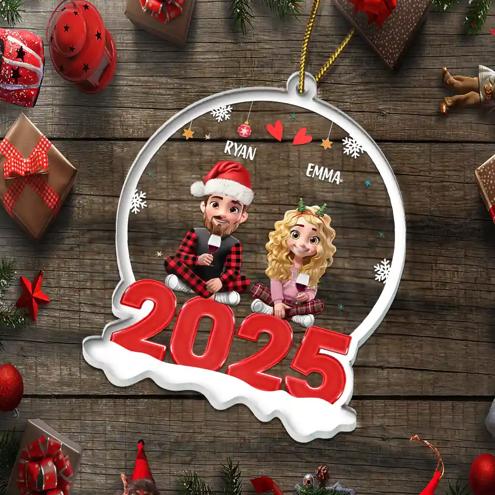 Family 3D Effect - Personalized Custom Shaped Acrylic Ornament - Image 5