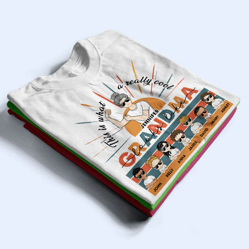 Family A Really Cool Grandma Looks Like - Gift For Grandparents - Personalized Custom T Shirt - Image 2
