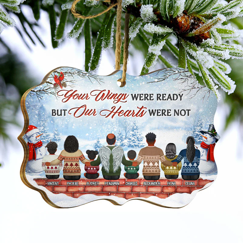 Family Always On My Mind Forever In My Heart - Christmas Memorial Gift - Personalized Wooden Ornament - Image 3