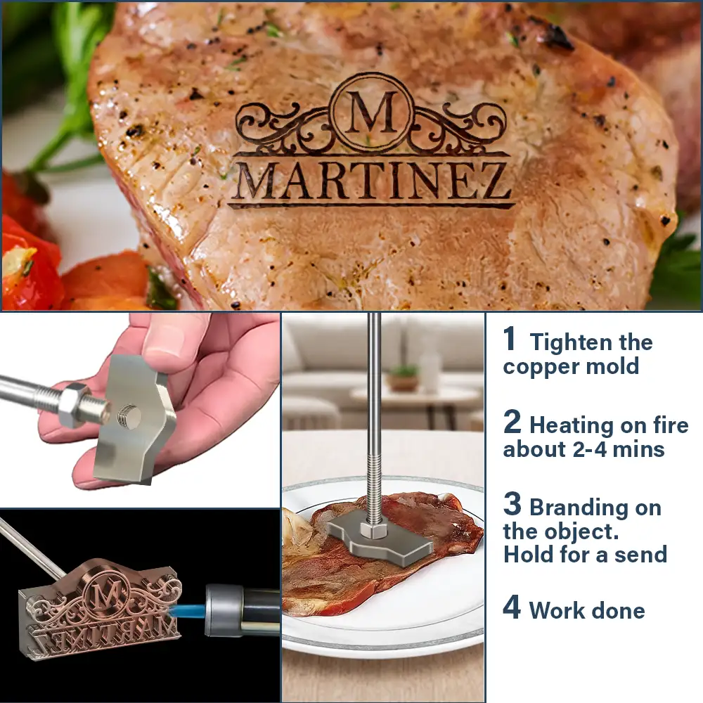 Family Branding Name Monogram - Personalized Grilling Branding Stamp - Image 4