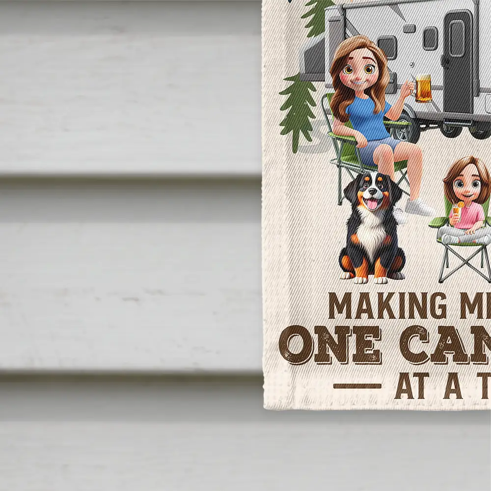 Family Campsite Making Memories Together - Personalized Flag - Image 4