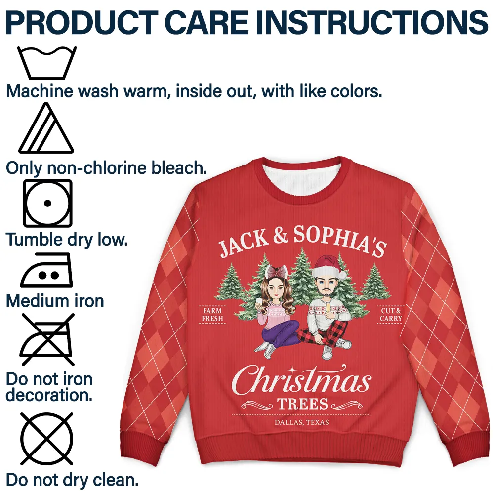 Family Christmas Tree Farm Fresh - Personalized Unisex Ugly Sweater - Image 7