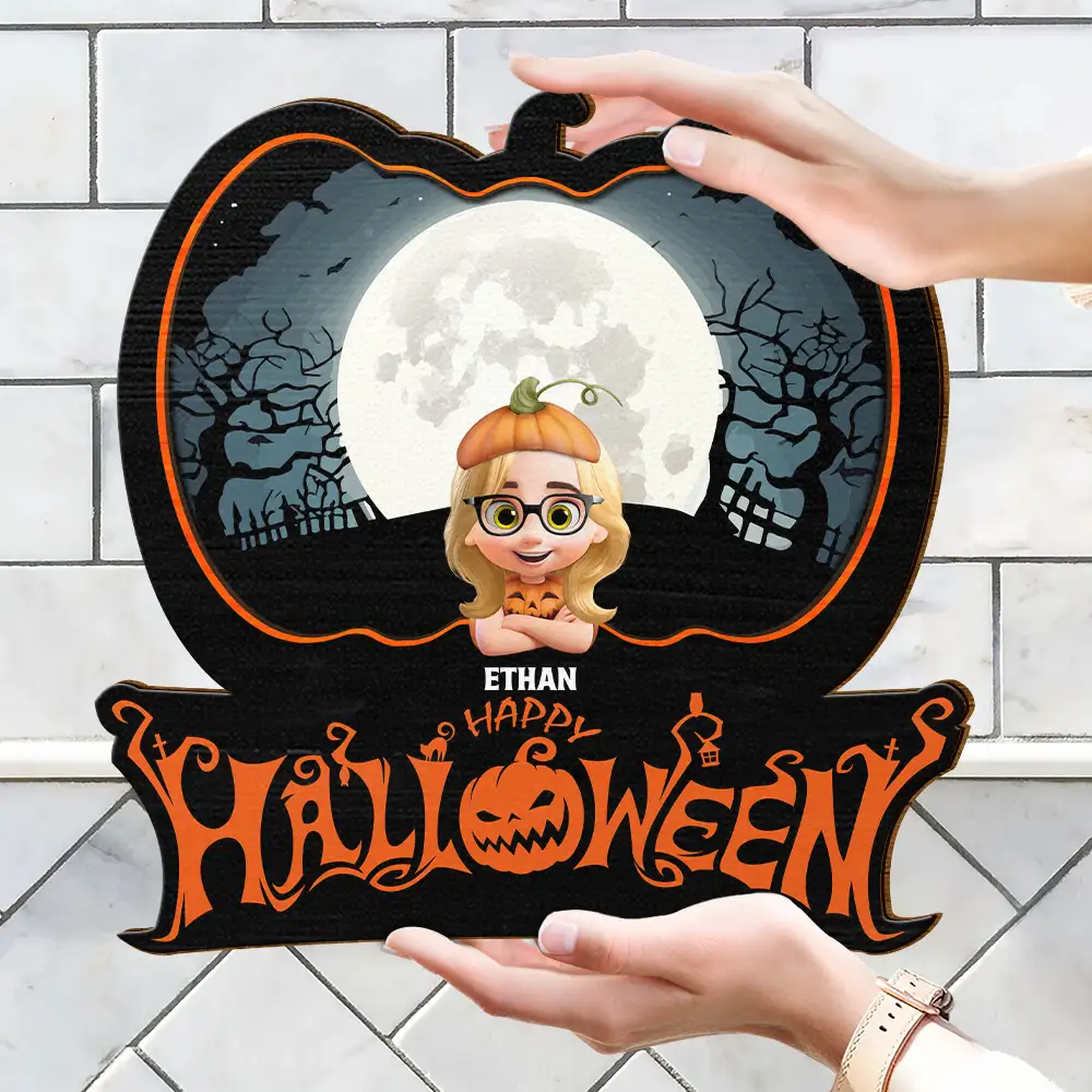 Family Costume Happy Halloween - Personalized Custom Shaped Wood Sign - Image 4