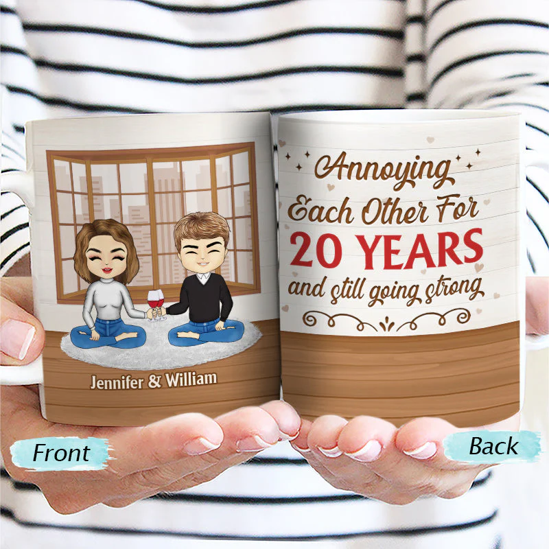 Family Couple Annoying Each Other For Years - Personalized Custom White Edge-to-Edge Mug - Image 2