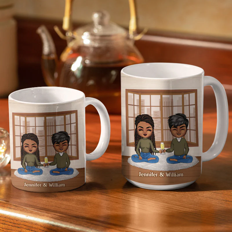Family Couple Annoying Each Other For Years - Personalized Custom White Edge-to-Edge Mug - Image 3