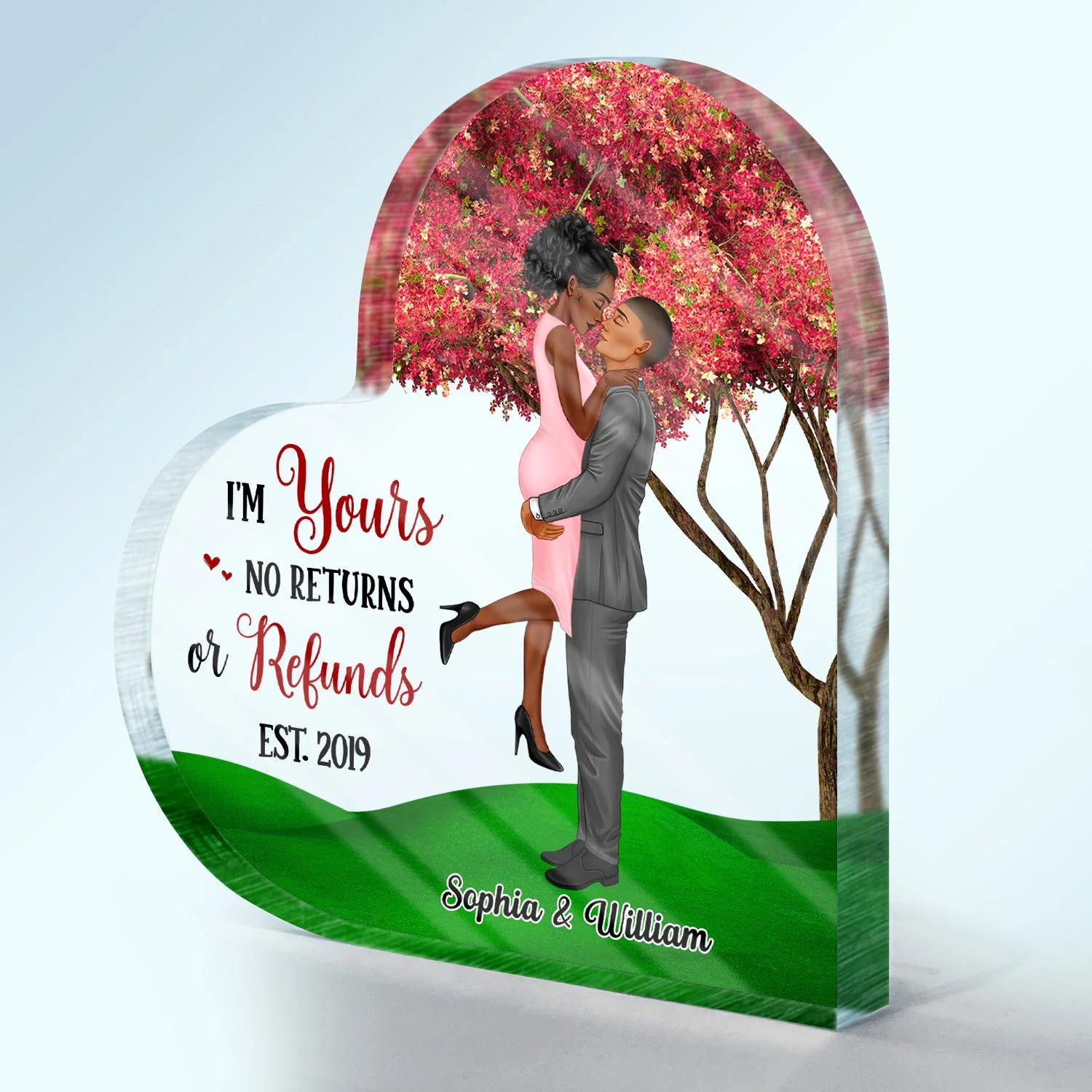 Family Couples Together Since I'm Yours - Anniversary, Birthday Gift For Spouse, Lover, Husband, Wife, Boyfriend, Girlfriend, Married Couple - Personalized Custom Heart Shaped Acrylic Plaque - Image 2