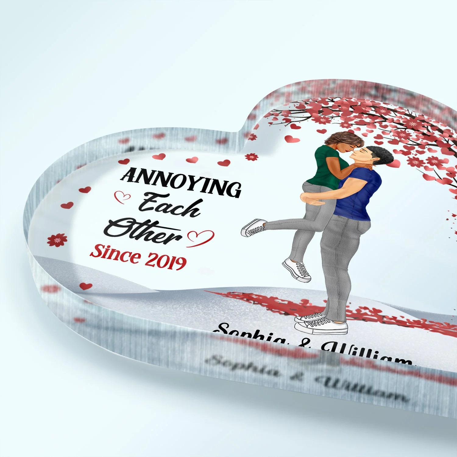 Family Couples Together Since I'm Yours - Anniversary, Birthday Gift For Spouse, Lover, Husband, Wife, Boyfriend, Girlfriend, Married Couple - Personalized Custom Heart Shaped Acrylic Plaque - Image 3