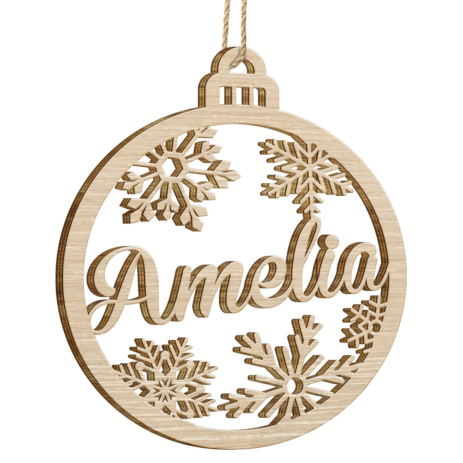 Family Custom Name Cut-out - Christmas Gift For Family - Personalized Wooden Cutout Ornament - Image 2