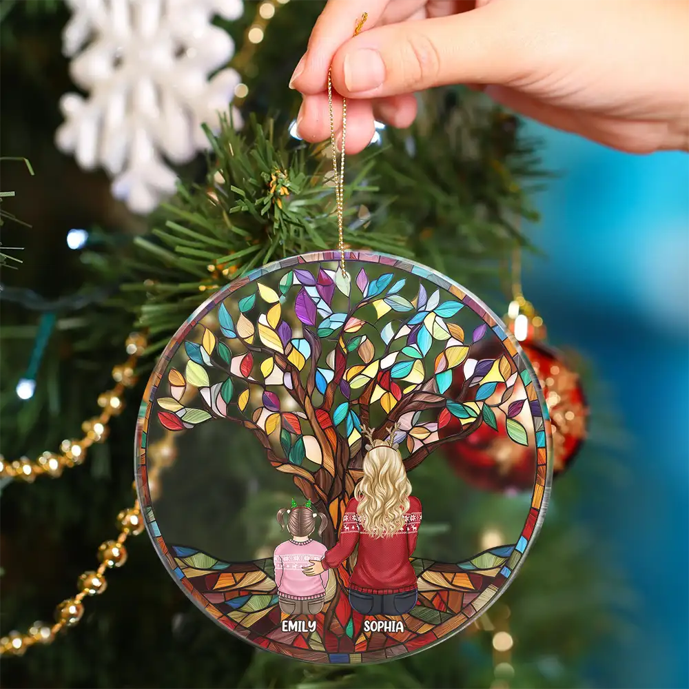 Family Forever Unbreakable Bond Tree Of Life - Personalized Circle Acrylic Ornament - Image 4