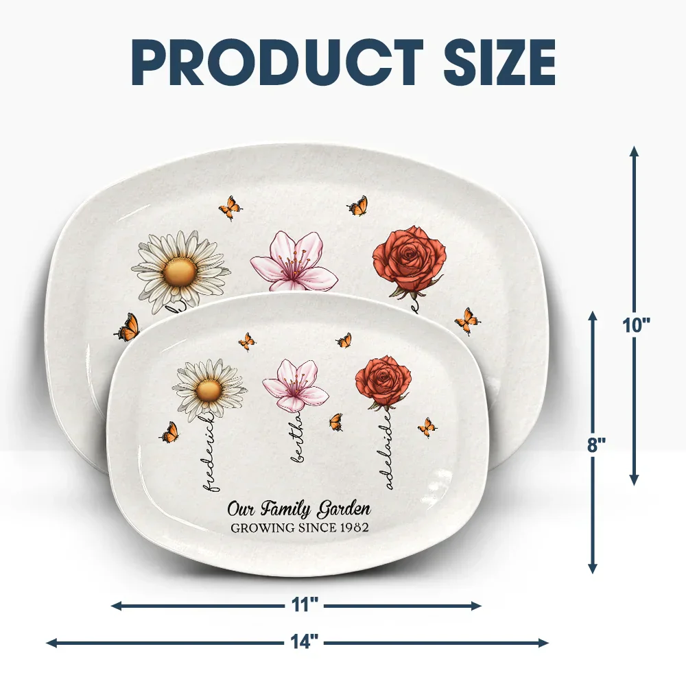 Family Garden Birth Month Flowers - Personalized Plate - Image 6