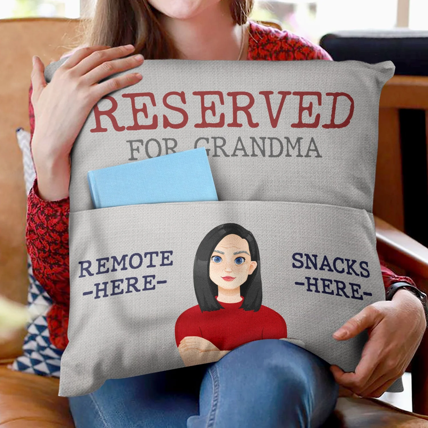 Family Grandparents Reserved For Grandpa - Gift For Family - Personalized Pocket Pillow - Image 2