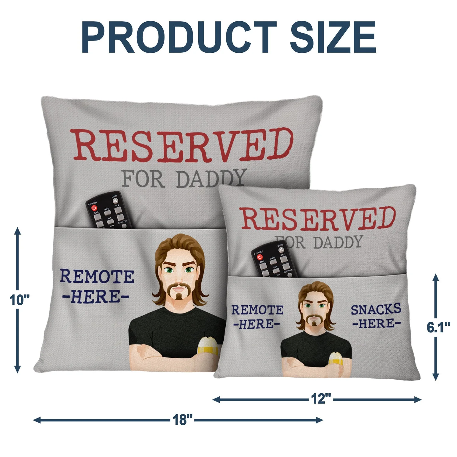 Family Grandparents Reserved For Grandpa - Gift For Family - Personalized Pocket Pillow - Image 5