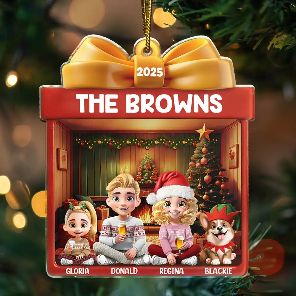 Family Kid Dog Cat Christmas Gift - Personalized Custom Shaped Acrylic Ornament - Image 3