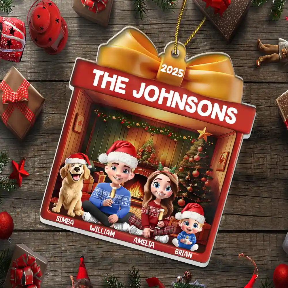 Family Kid Dog Cat Christmas Gift - Personalized Custom Shaped Acrylic Ornament - Image 5