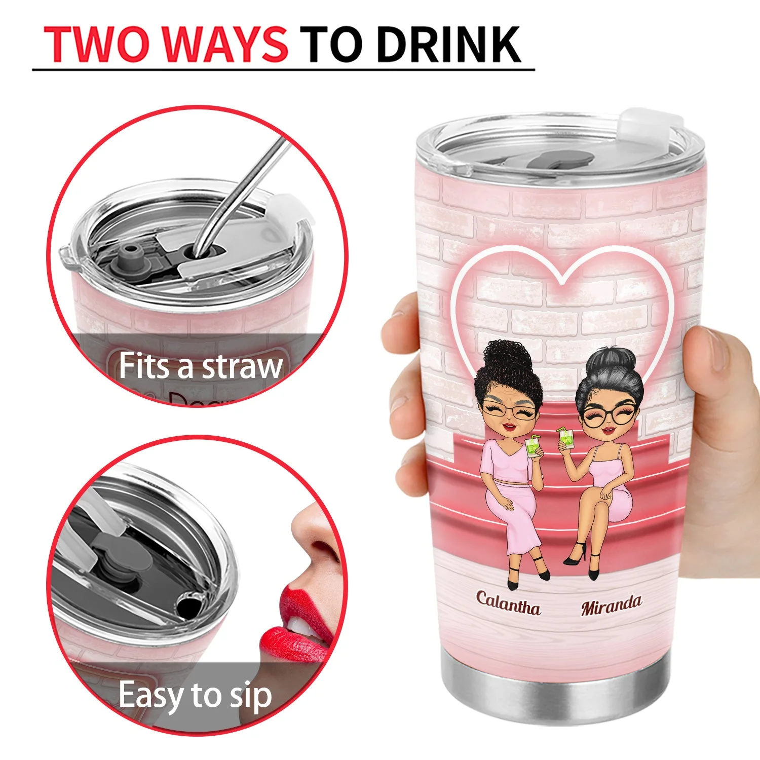 Family Like Mother Like Daughter - Gift For Mom & Daughters - Personalized Custom Tumbler - Image 4