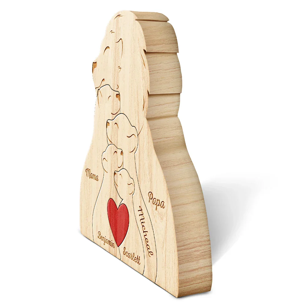 Family Lions - Gift For Parents, Father, Mother - Personalized Custom Shaped Wooden Puzzle - Image 5