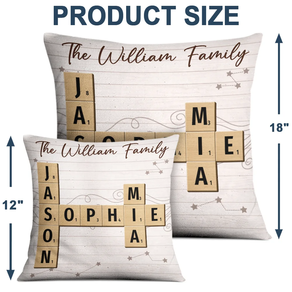 Family Love Crossword Scrabble - Personalized Pillow - Image 5