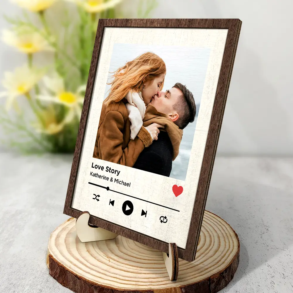 Family Love Keepsake - Personalized 2-Layered Wooden Plaque With Stand - Image 2