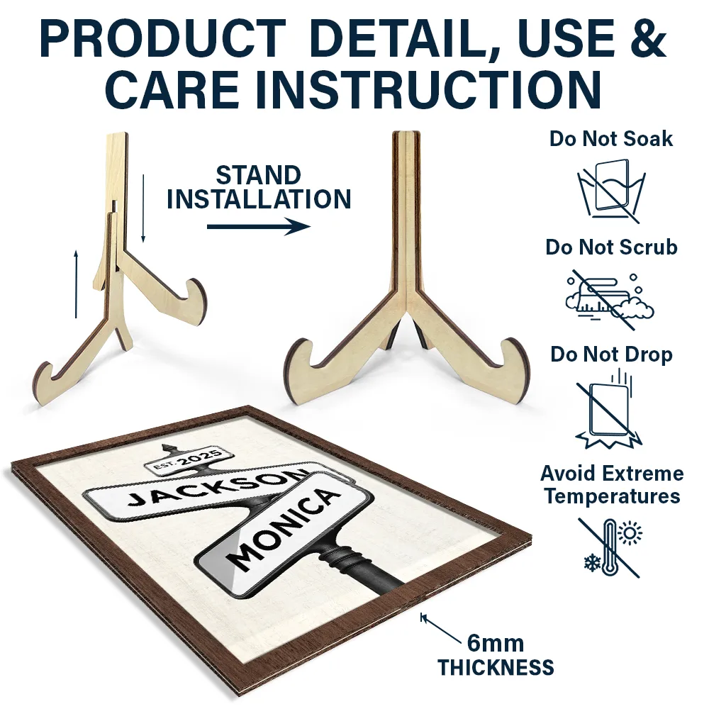 Family Love Keepsake - Personalized 2-Layered Wooden Plaque With Stand - Image 5