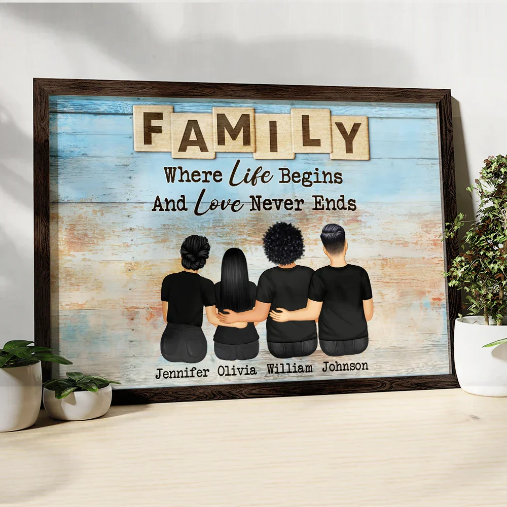 Family Love Never Ends - Personalized Poster - Image 3