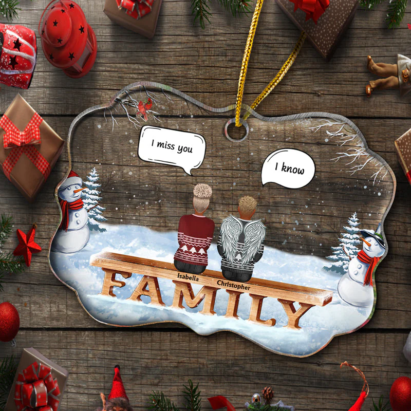 Family Memorial We Miss You - Christmas Gift For Family - Personalized Custom Medallion Acrylic Ornament - Image 4