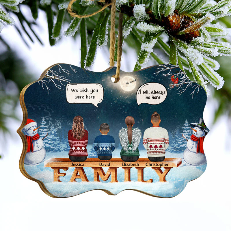 Family Memorial We Miss You - Christmas Gift For Family - Personalized Custom Wooden Ornament - Image 3