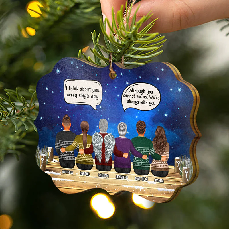 Family Memorial We Miss You - Christmas Memorial Gift For Family - Personalized Wooden Ornament - Image 2