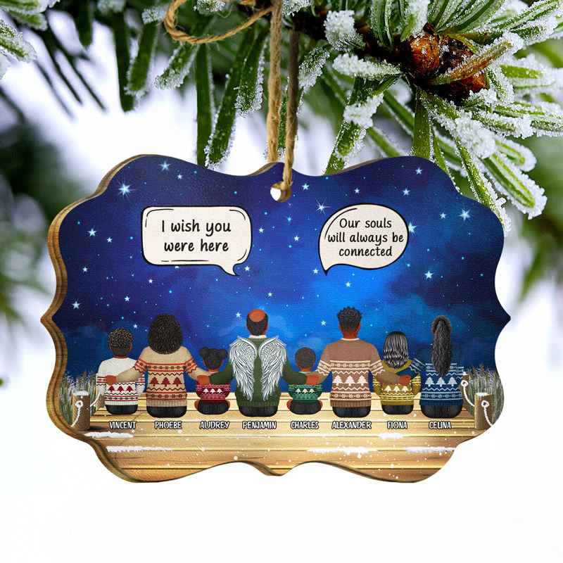 Family Memorial We Miss You - Christmas Memorial Gift For Family - Personalized Wooden Ornament - Image 3