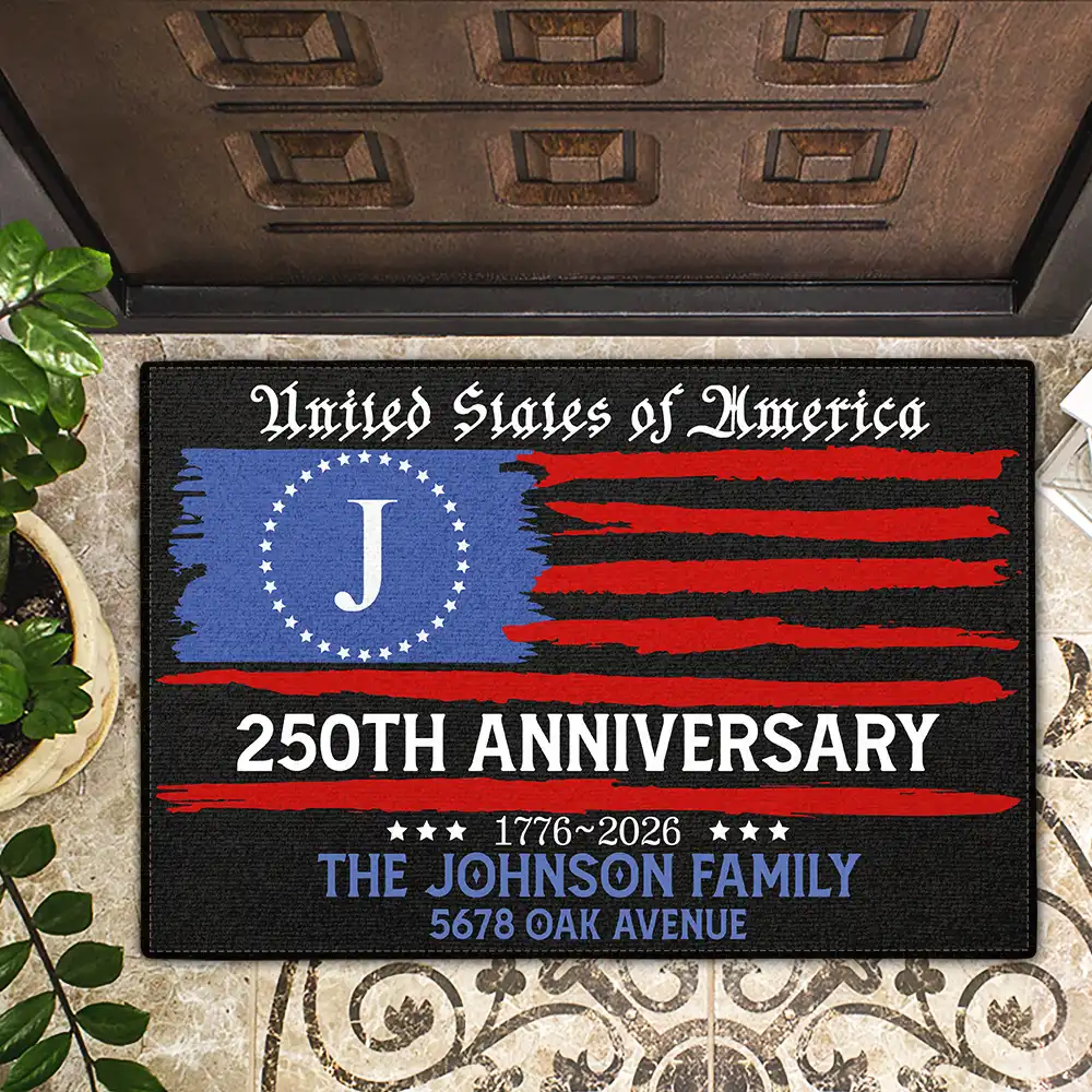 Family Monogram America 250th Anniversary - Personalized Doormat - Image 2