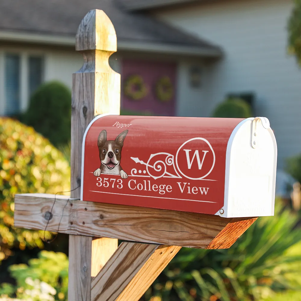 Family Name House Address Dogs Cats - Personalized Mailbox Cover - Image 3
