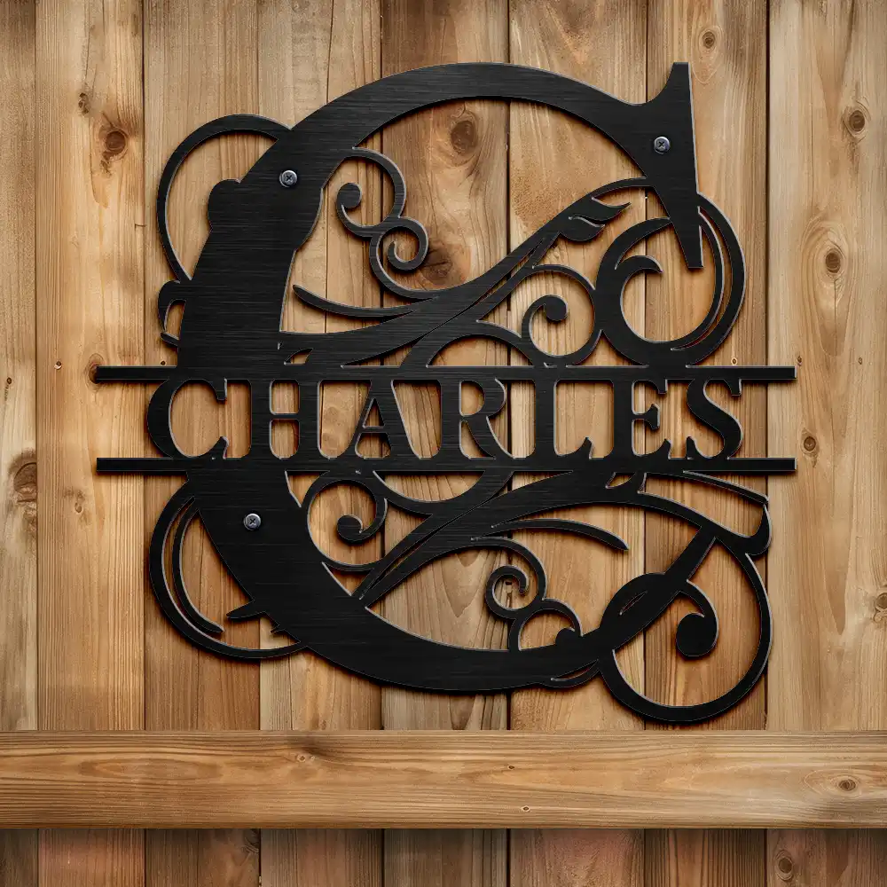 Family Name Monogram - Personalized Cutout Metal Sign - Image 2