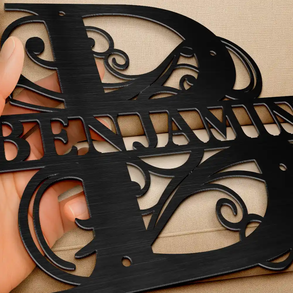 Family Name Monogram - Personalized Cutout Metal Sign - Image 3