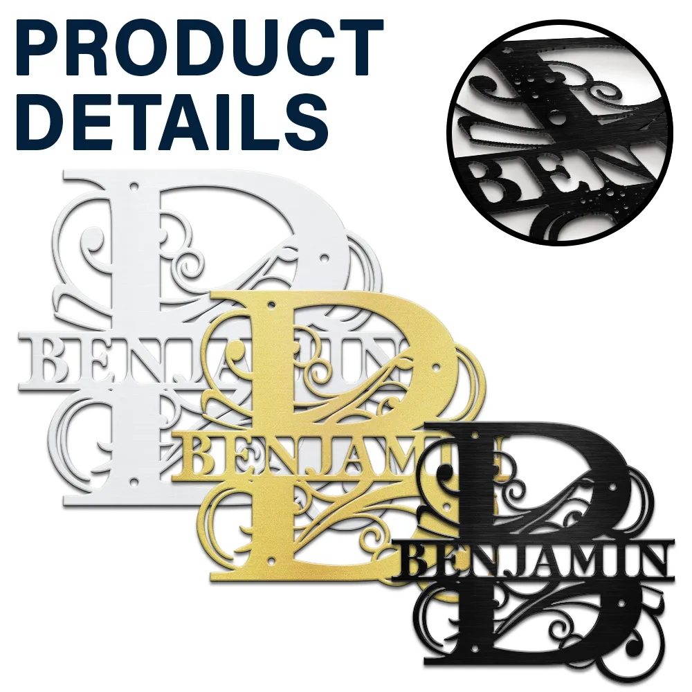 Family Name Monogram - Personalized Cutout Metal Sign - Image 5