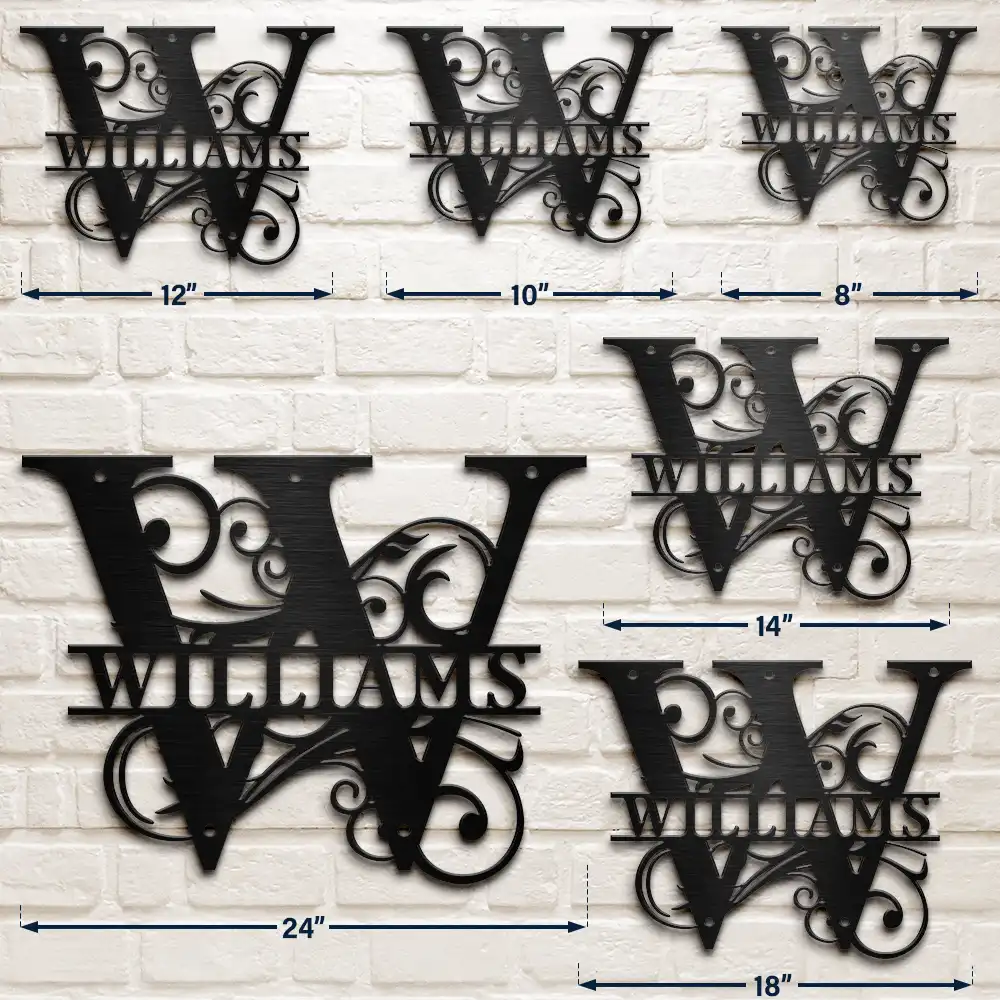Family Name Monogram - Personalized Cutout Metal Sign - Image 6