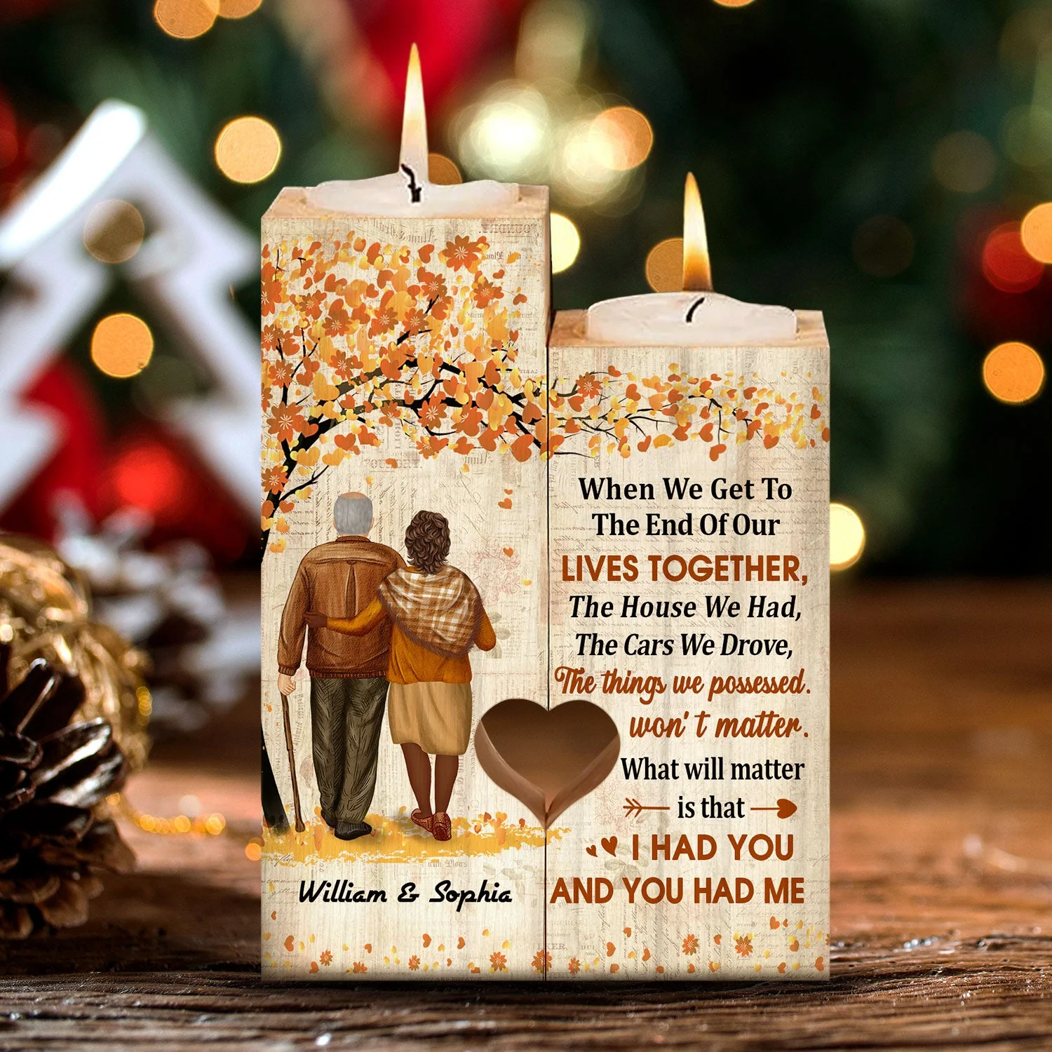 Family Old Couple When We Get To The End - Gift For Couples - Personalized Custom Candle Holder - Image 3