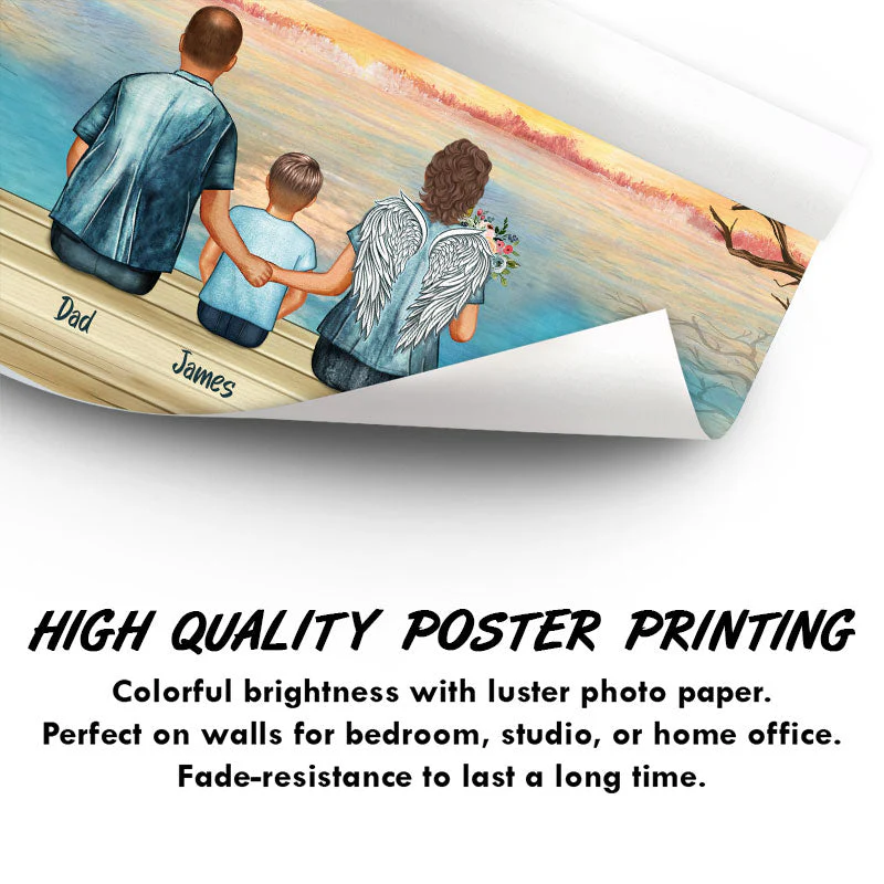Family Portrait Art Sympathy Memorial - Family Gift - Personalized Custom Poster - Image 3