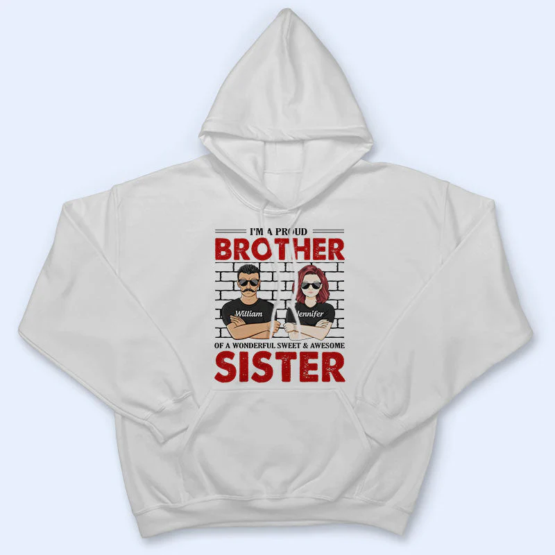 Family Proud Brothers Awesome Sister - Gift For Brothers Sisters - Personalized Custom T Shirt - Image 4