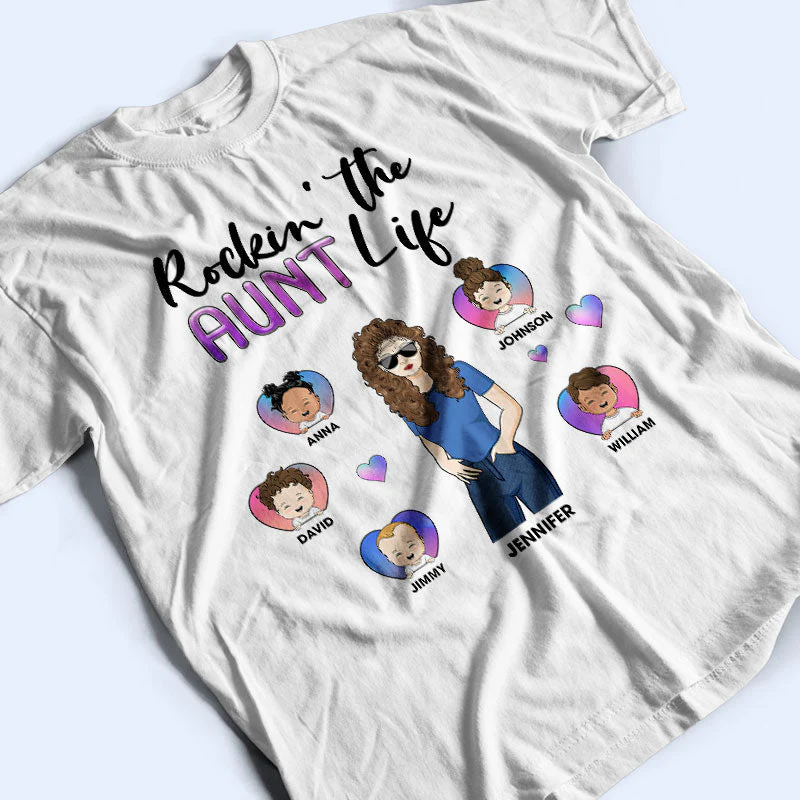 Family Rockin' The Mama Life - Mother Gift - Personalized Custom T Shirt - Image 3