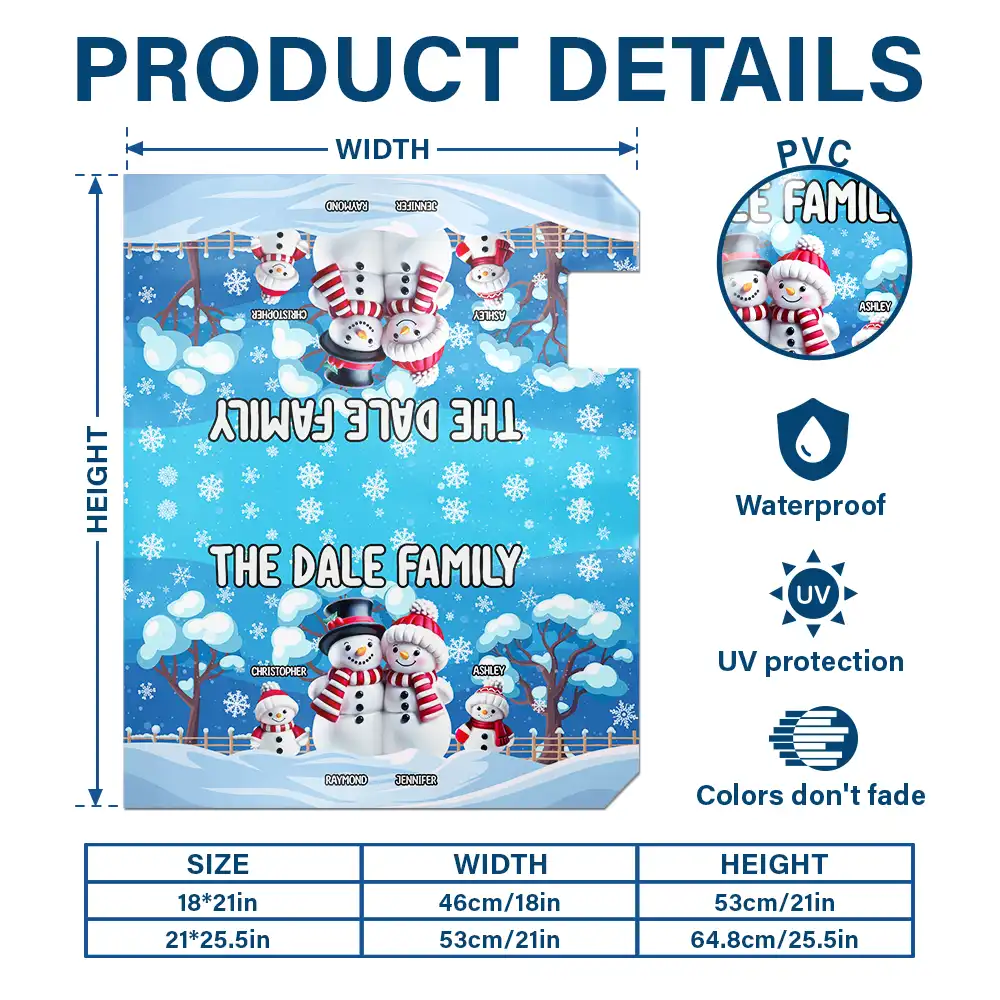 Family Snowman - Personalized Mailbox Cover - Image 6