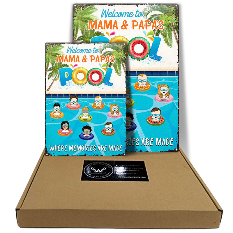 Family Swimming Pool Where Memories Are Made - Pool Decoration - Personalized Custom Classic Metal Signs - Image 5