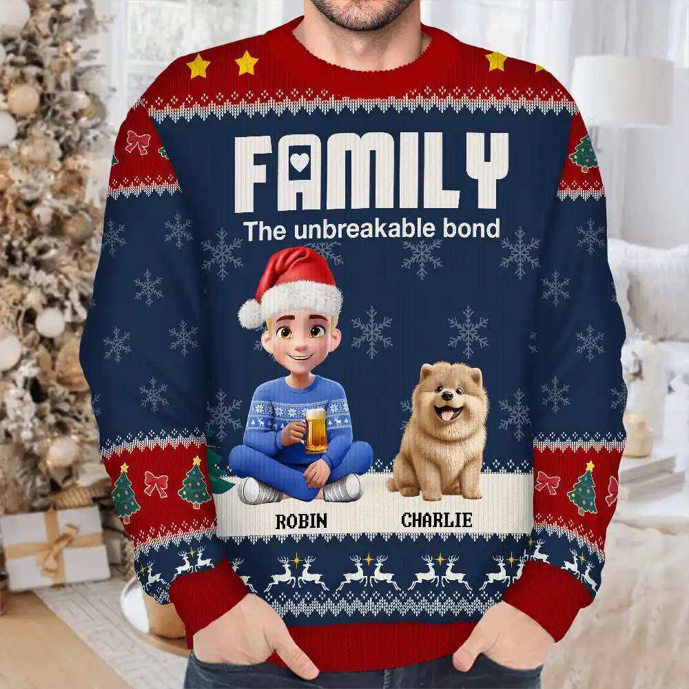 Family Unbreakable Bond - Personalized Unisex Ugly Sweater - Image 4