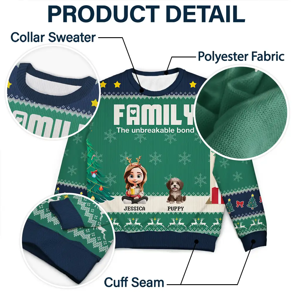 Family Unbreakable Bond - Personalized Unisex Ugly Sweater - Image 6