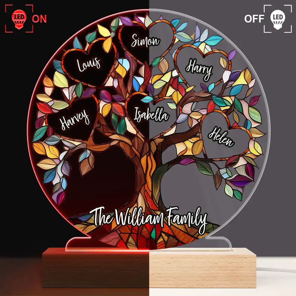 Family Unbreakable Bond Tree Of Life - Personalized 3D Led Light Wooden Base - Image 3