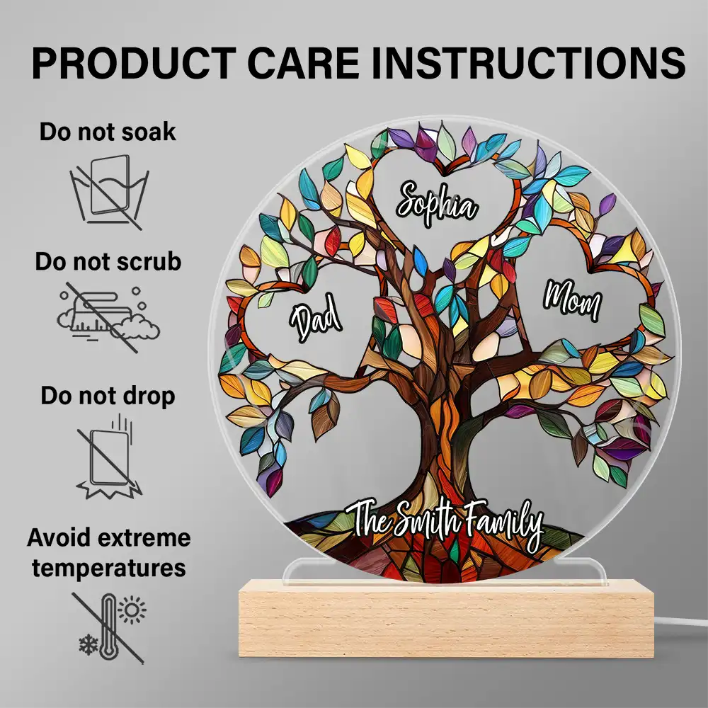 Family Unbreakable Bond Tree Of Life - Personalized 3D Led Light Wooden Base - Image 6