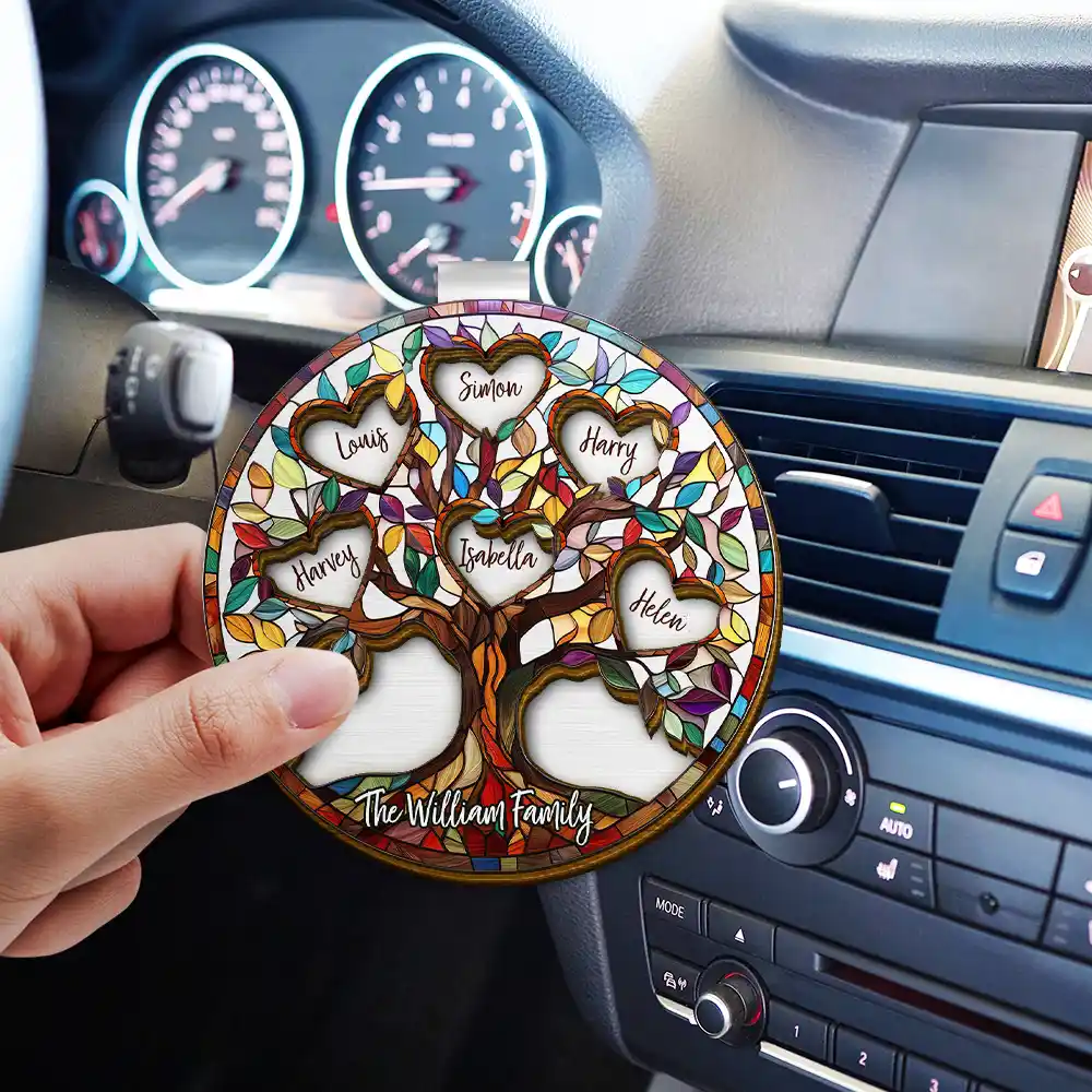 Family Unbreakable Bond Tree Of Life - Personalized Custom Shaped Car Visor Clip - Image 3
